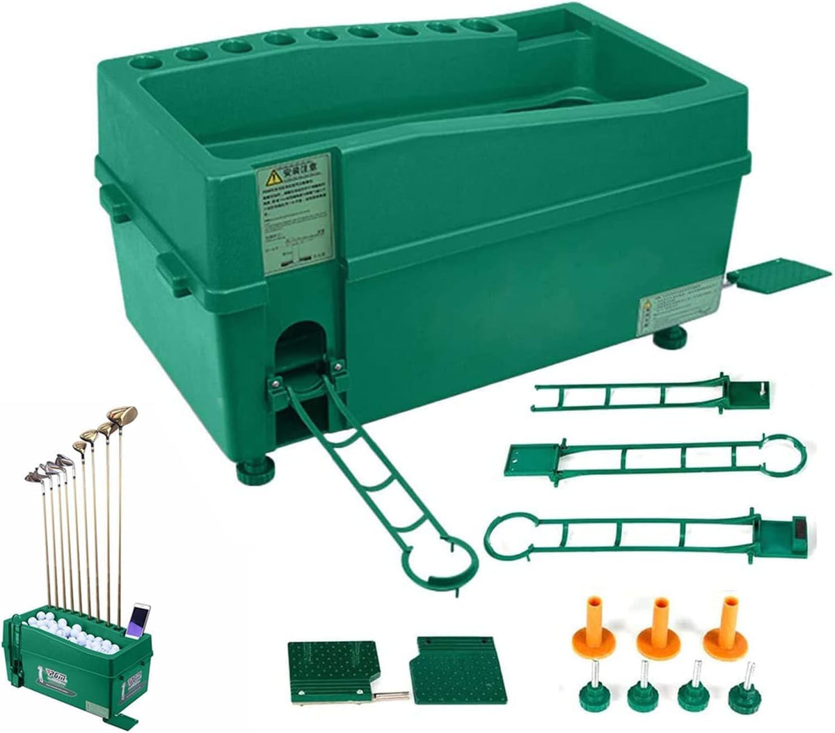 DNYSYSJ Golf Ball Dispenser, Green Powerless Automatic Tee Up Machine