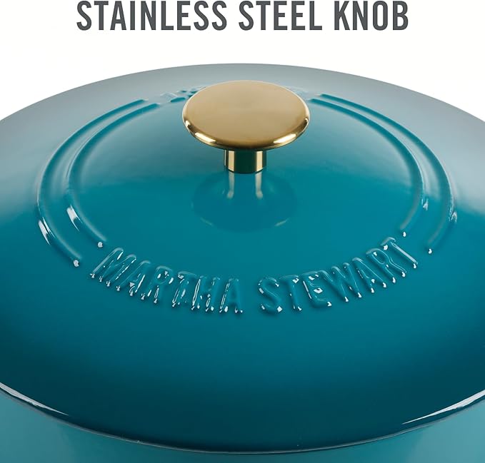 Martha Stewart Gatwick 7-Quart Enamel Cast Iron Dutch Oven – Emerald Ombre