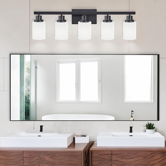 DIKAIDA Bathroom Vanity Light, 5-Light Vanity Lighting Fixture Over Mirror