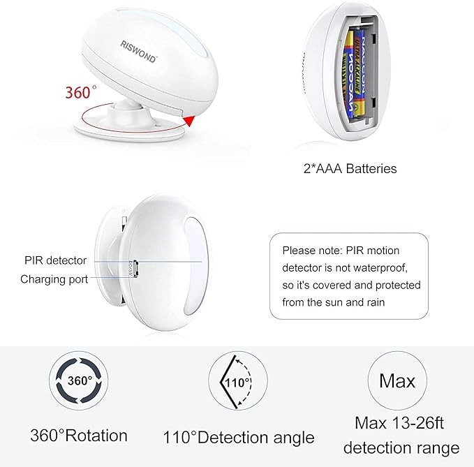 Wireless Motion Sensor Door Chime: Business Entry Doorbell Indoor Motion