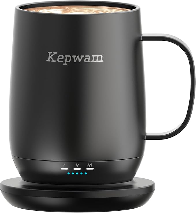 Kepwam Self Heating Coffee Mug T2, 16oz Smart Heated Coffee Mug, 150 Min