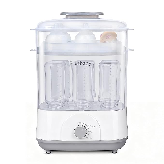 Freebaby Baby Bottle Sterilizer and Dryer, 4 in 1 Electric Steam Sanitizer and