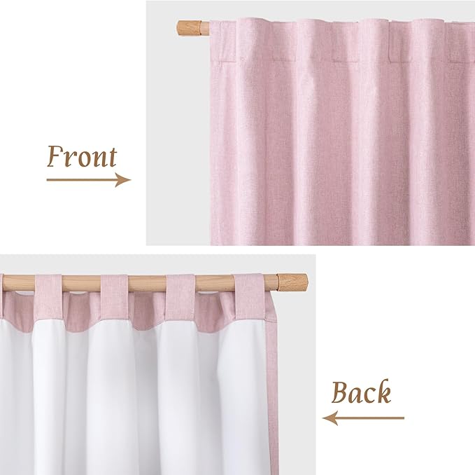 LAMIT Linen Full Blackout Window Curtains