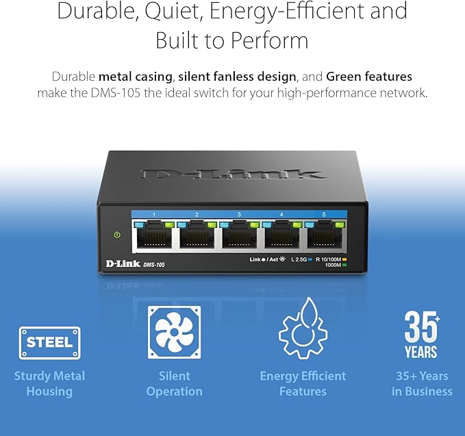 D-Link 5-Port 2.5GB Unmanaged Gaming Switch
