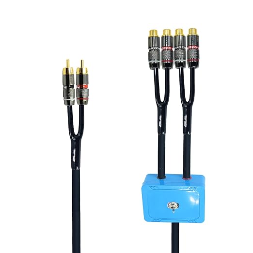 18ft Sound Channel swicher 2 Male to 4 Female RCA Switch Selector 2 in 1 Out