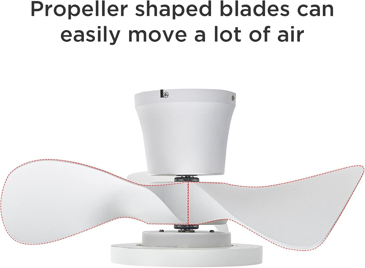 ocioc Quiet Ceiling Fan with LED Light 22 inch Large Air Volume Remote Contro...