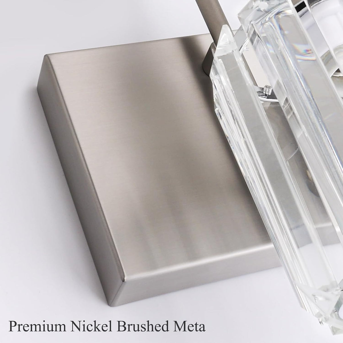 Ralbay Brushed Nickel Vanity Light for Bathroom Crystal 3-Light Modern Bathro...