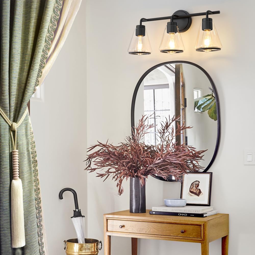 Black Bathroom Vanity Light 3 Lights Bathroom Light Fixtures Over Mirror