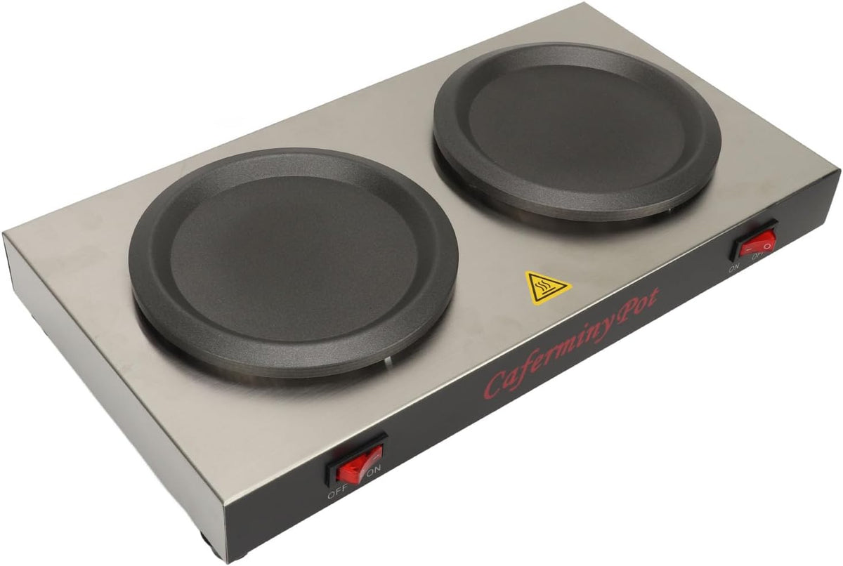 Double Coffee Warmer, Stainless Steel 160 w Portable Double Hot Plate Warmer ...