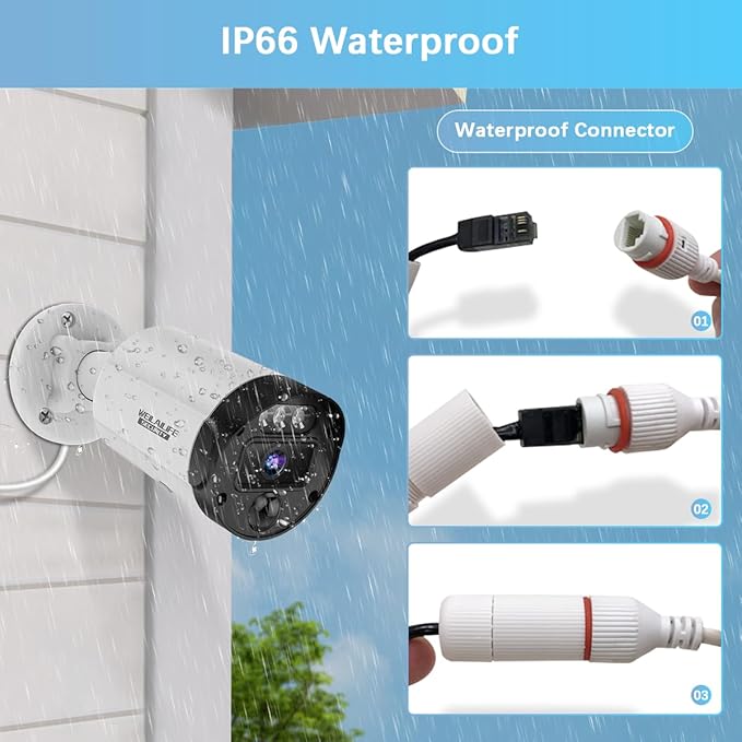 【130° Ultra Wide-Angle & 90 Days Storage】 Outdoor Wired Security Camera S...