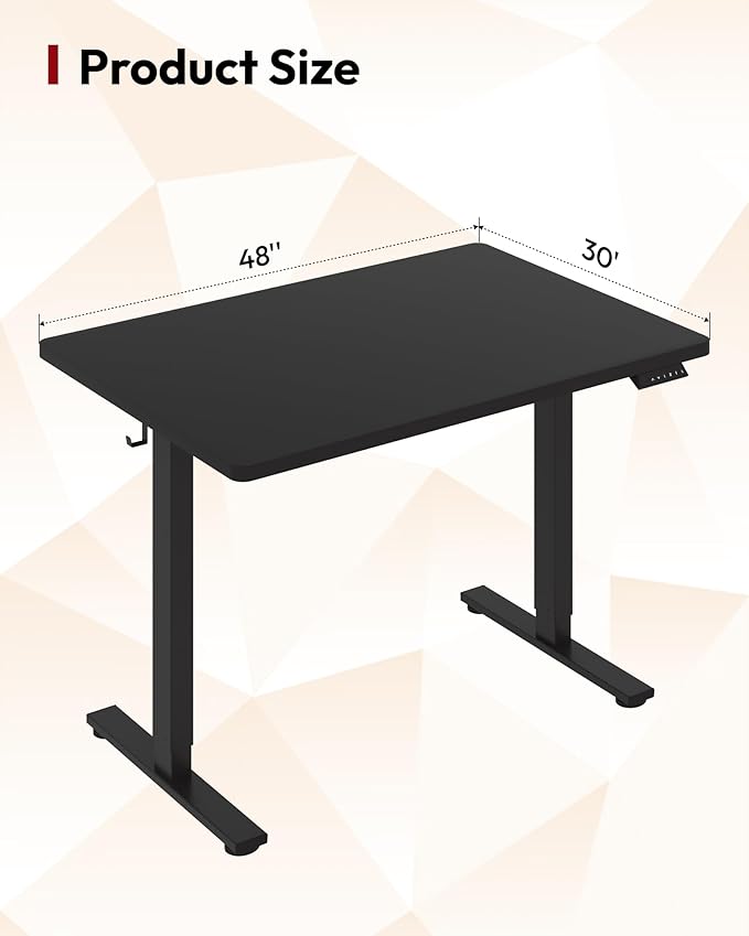 SANODESK Electric Standing Desk 48 x 30 Inches Whole-Piece Desktop Height