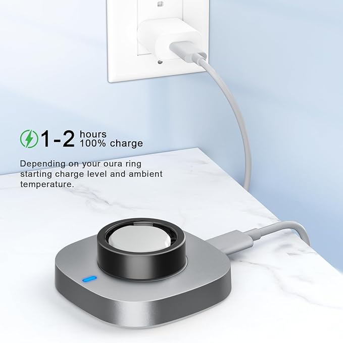 ZOOROO Charger Compatible with Oura Ring Gen 3 Size 7, Fast Charging Dock with