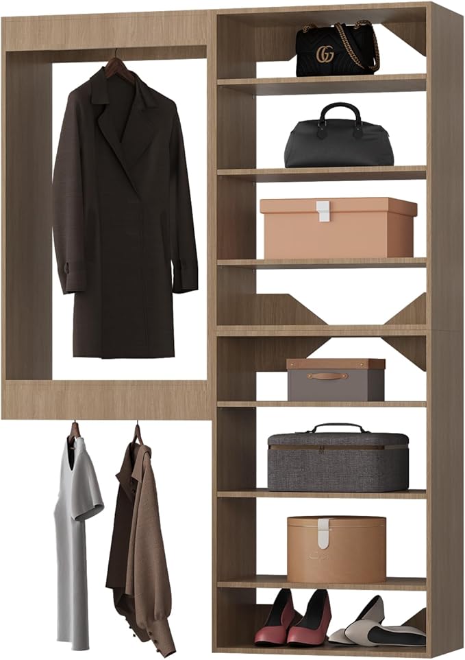 Modular Closet Tower Organizer, Wooden Wardrobe Organizer Kit