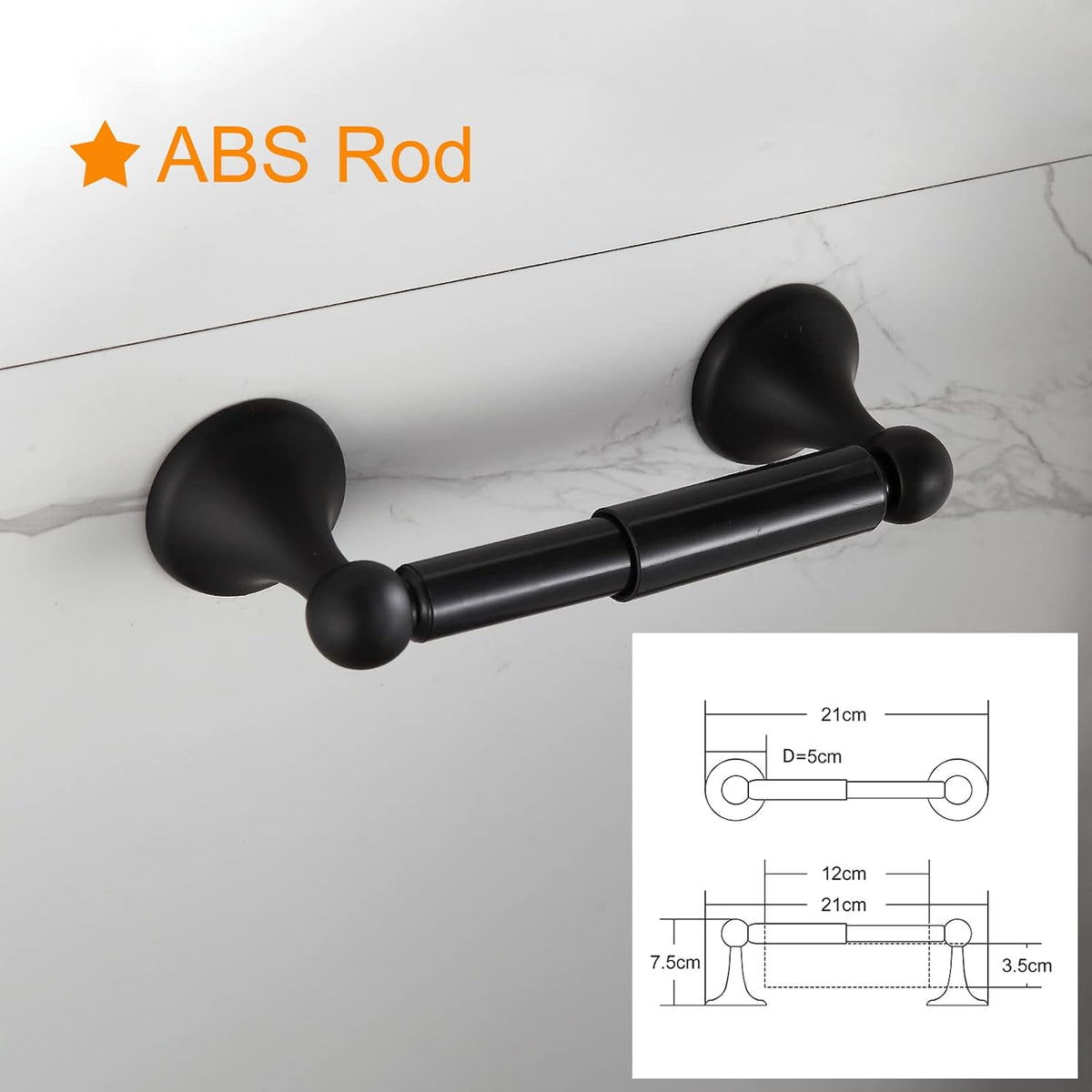 BGL Bathroom Hardware Set Matte Black Adjustable Expandable Bath Towel Bars B...