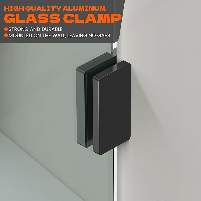 Bathroom Shower Door 30.5" W x 78.75" H, Frameless Fixed 3/8" ...
