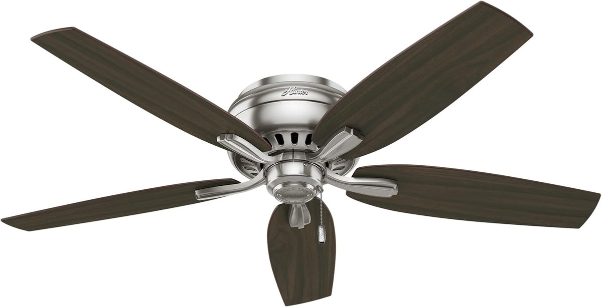 Hunter Newsome, Indoor, Ceiling Fan, Pull Chain, 52 inch, Brushed Nickel
