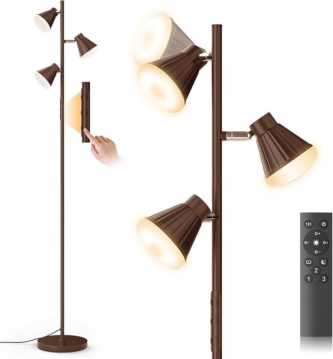 SIBRILLE 36W LED Tree Floor Lamp, Dimmable Tall Standing Lamp