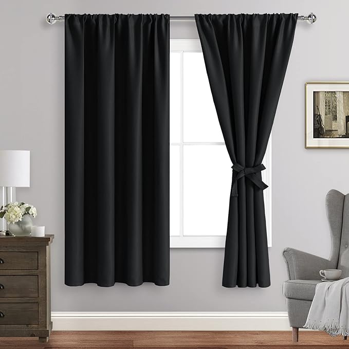 JIUZHEN Blackout Curtains for Bedroom– Thermal Insulated, Noise Reducing Room