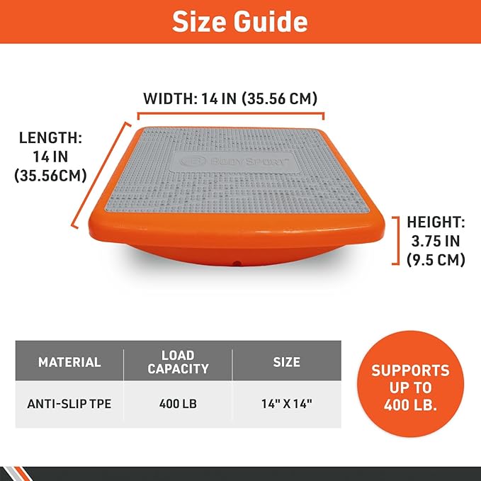 Body Sport Rocker Board for Balance Training, Standing Desk, Physical Therapy...