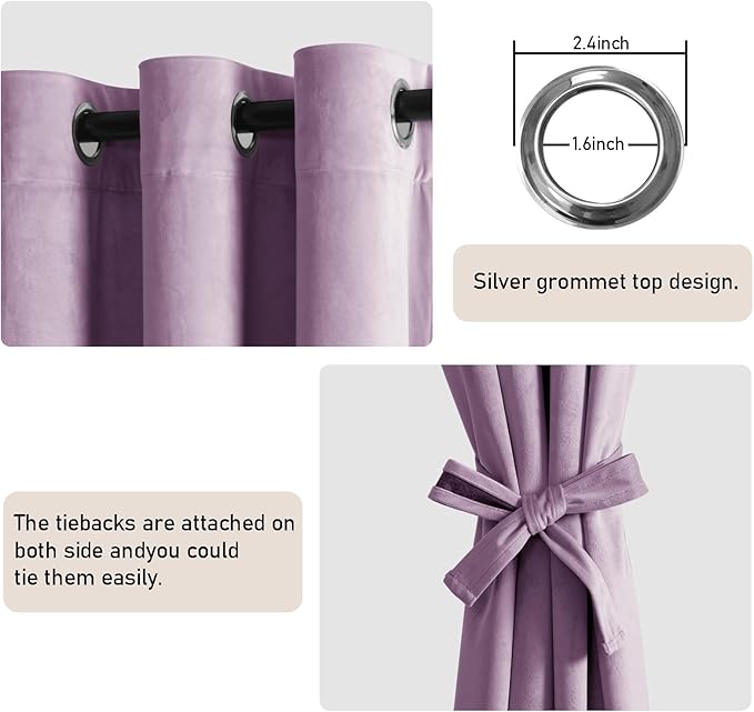 JIUZHEN Velvet Curtains for Bedroom