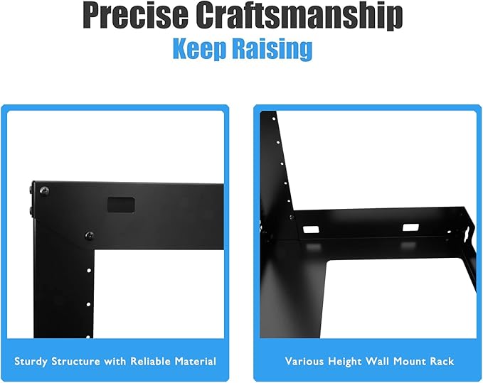 Raising Electronics 15U Wall Mount Open Frame 19 Inch Server Equipment Rack