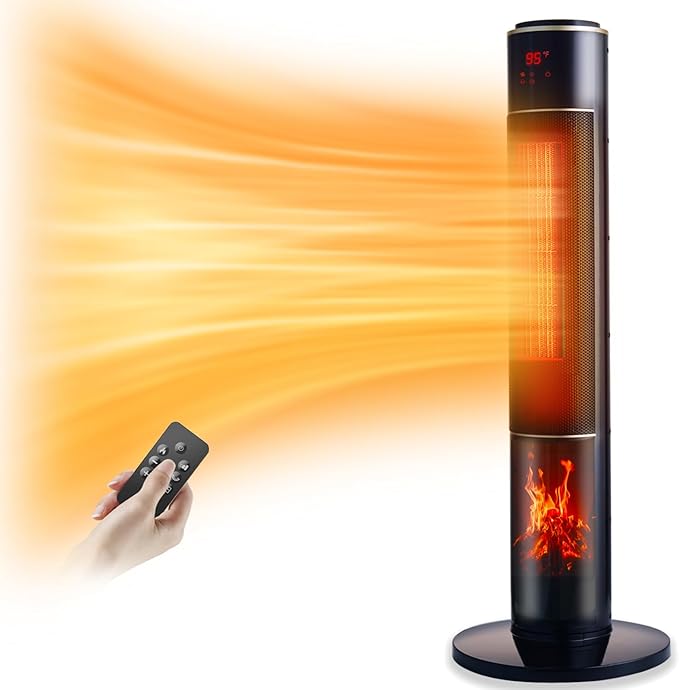 Portable Electric Space Heater for Large Room 37" Ceramic Tower Heater