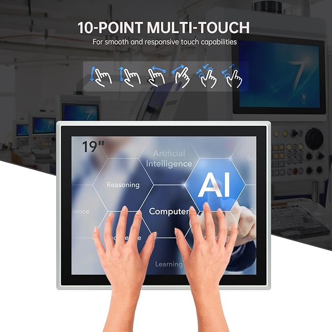 19-Inch Industrial Touch Screen Monitor, Ratio 4:3 Embedded PCAP Touchscreen