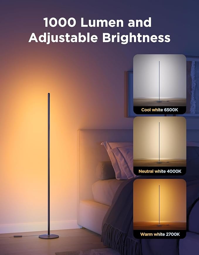 Govee RGBIC Floor Lamp Basic, LED Corner Lamp Works
