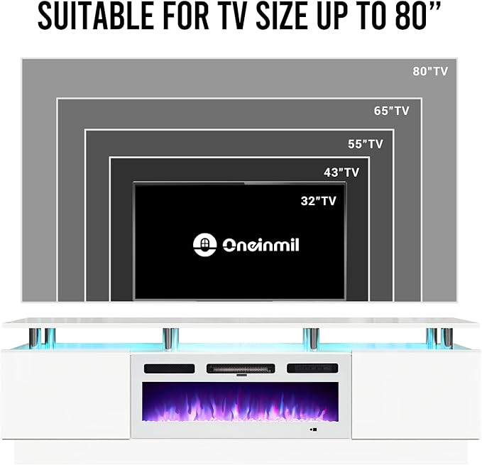 oneinmil Fireplace TV Stand
