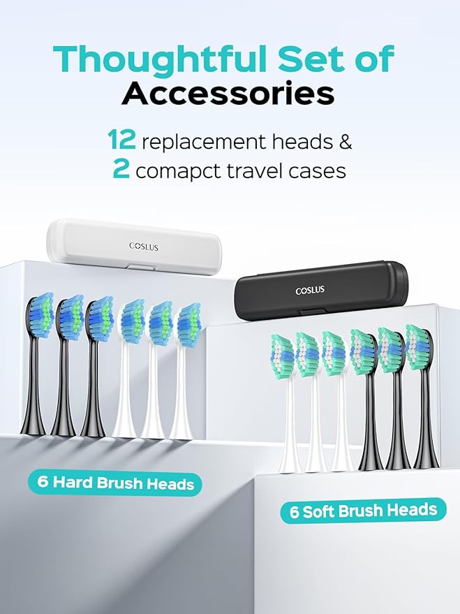 COSLUS Sonic Electric Toothbrush (2PCS)