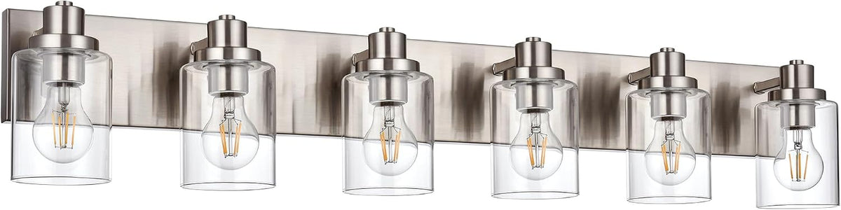Brushed Nickel Vanity Light for Bathroom Light Fixture 6 Light
