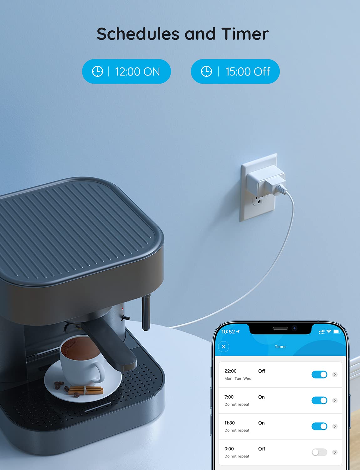 Govee Smart Plug 15A WiFi Bluetooth Outlet 4 Pack, Remote Group Control