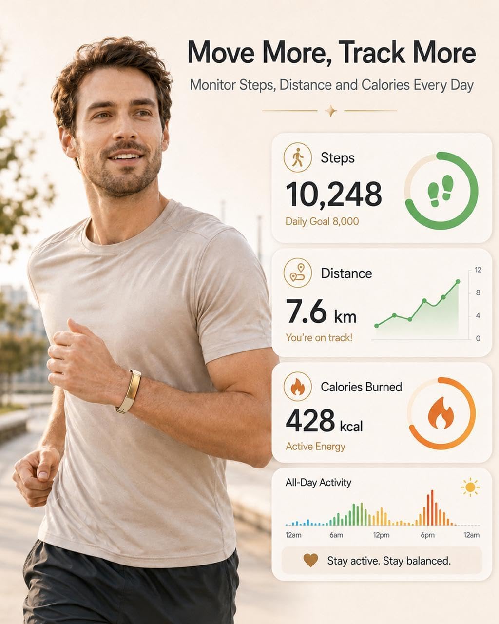 MorePro Screenless Fitness Tracker for Women and Men, Wellness Wearable