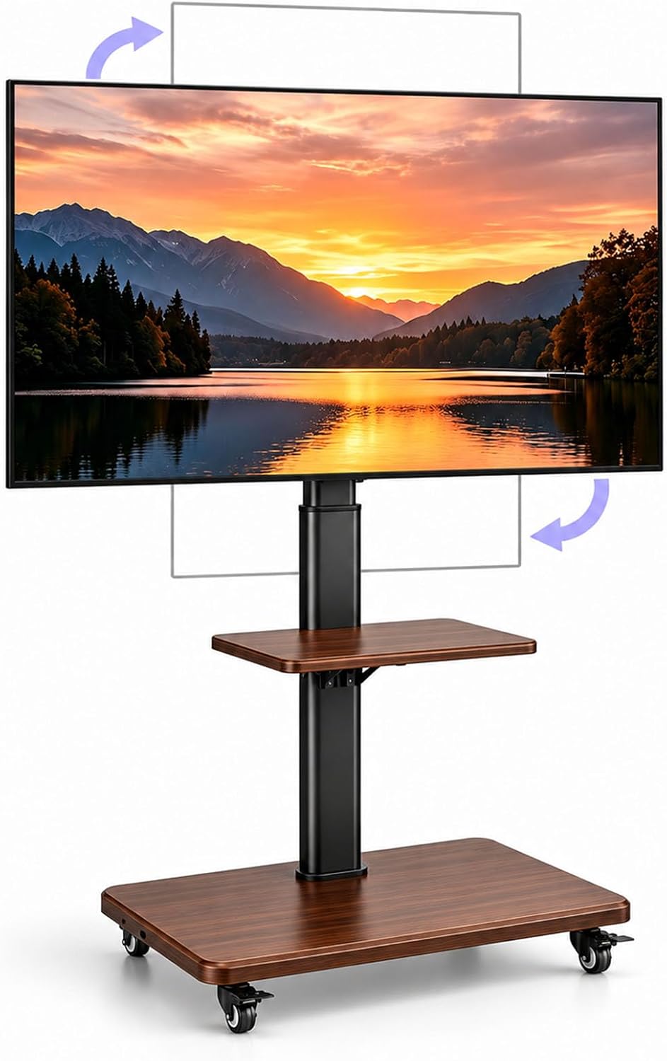 Rolling TV Stand for 32-75 Inch TVs up to 110 lbs