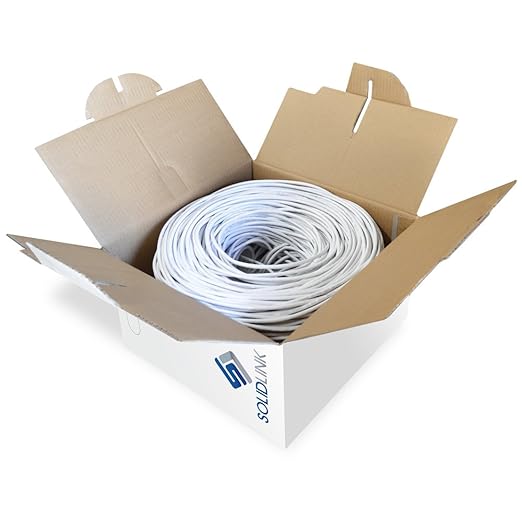 SolidLink CAT5e Ethernet Cable 1000ft – 24AWG Solid CCA UTP Unshielded CAT 5e