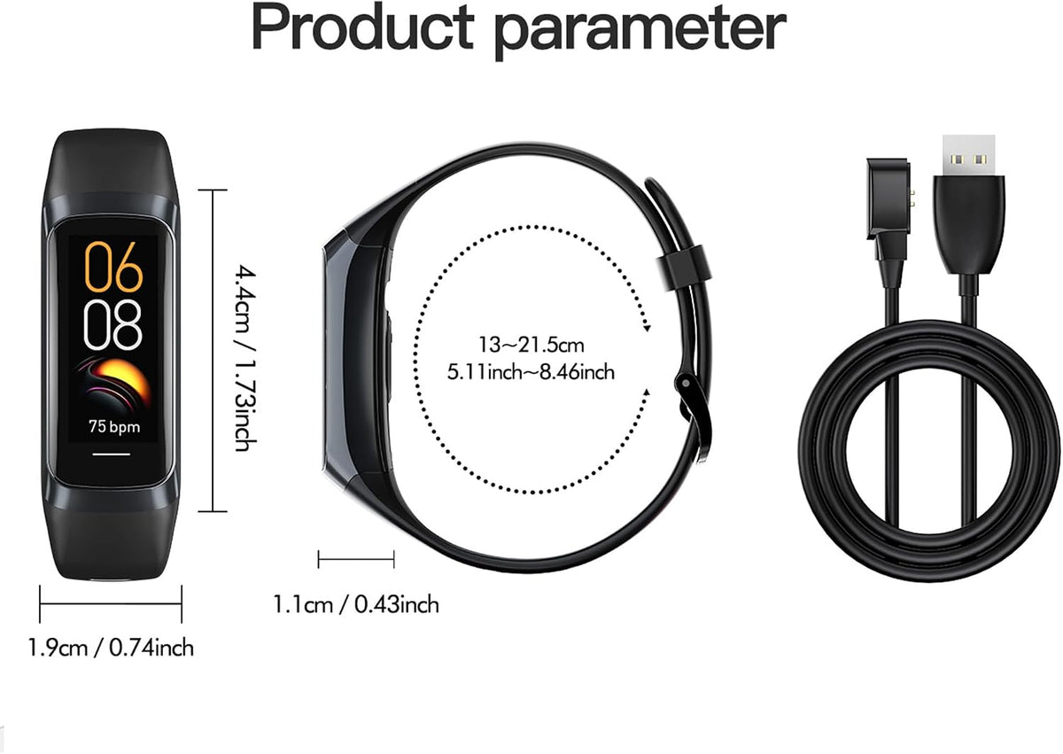 Fitness Tracker with Heart Rate/Blood Oxygen/Sleep Monitor, Step Counter IP68...