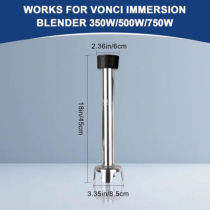 VONCI 18inch Commercial Immersion Blender Detachable Shaft, 500W & 750W