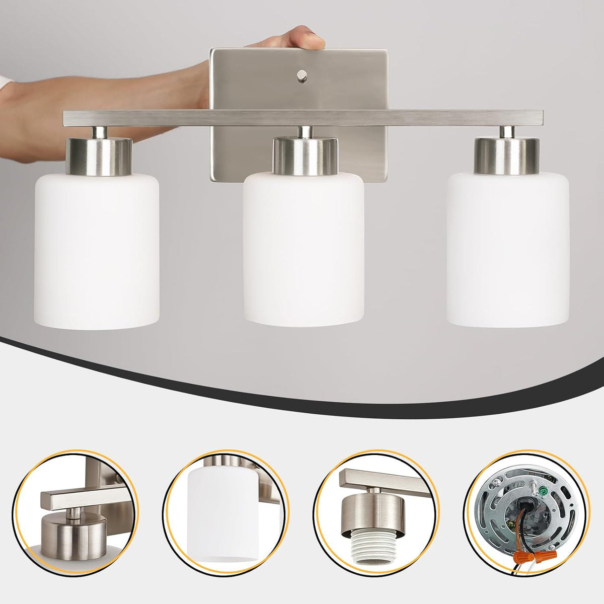 FonmYim Brushed Nickel Bathroom Light Fixtures Vanity Lights Over Mirror