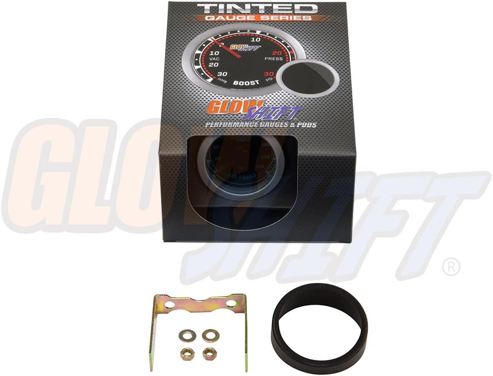 GlowShift Tinted Series 200 PSI Air Pressure Gauge Kit, 2-1/16" 52mm