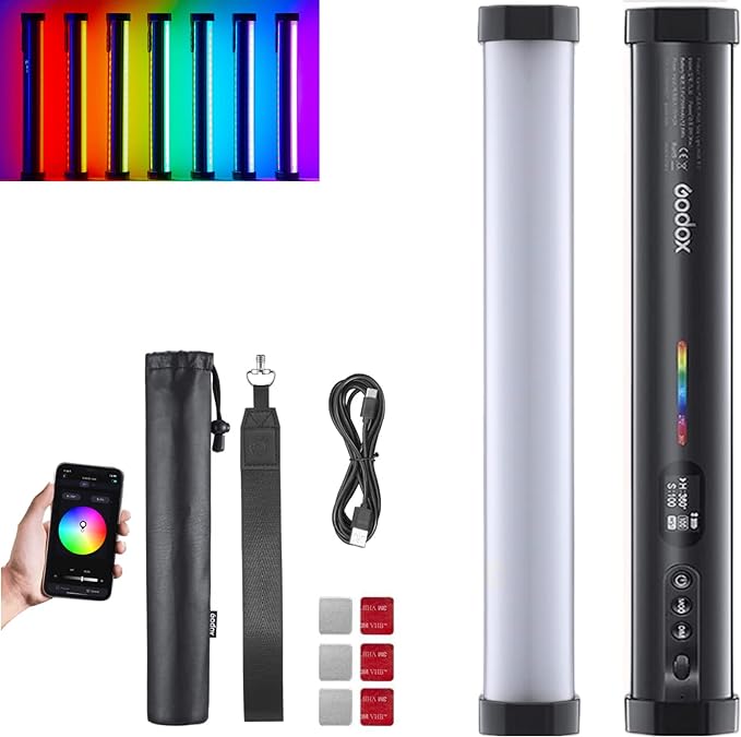 Godox TL30 RGB Tube Light, CRI 97+ TLCI 99+ Handheld Full Color LED Video Light