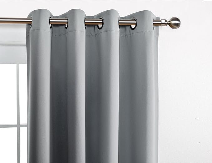 MIUCO Room Darkening Soild Grommet Blackout Curtains (Set of 2)