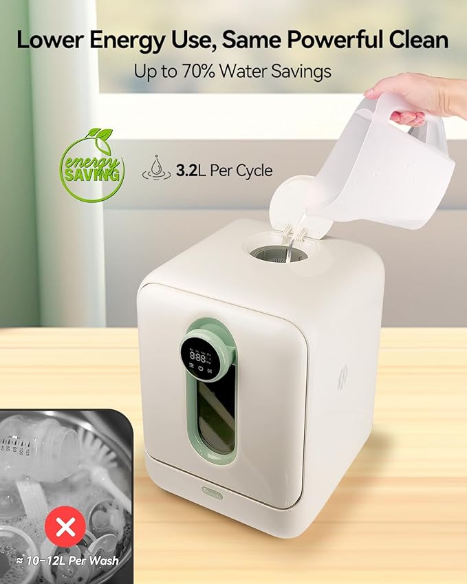 IAGREEA Baby Bottle Washer, Sterilizer and Dryer, All-in-One Pro Cleaning