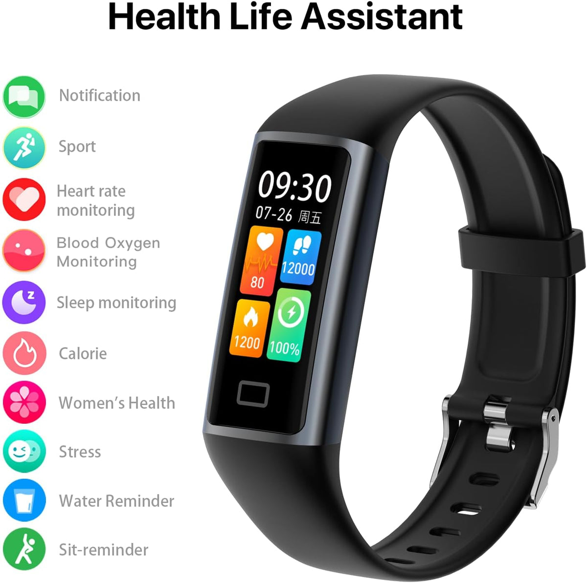 Fitness Tracker with Step/Distance/Calories Counter for Women Men