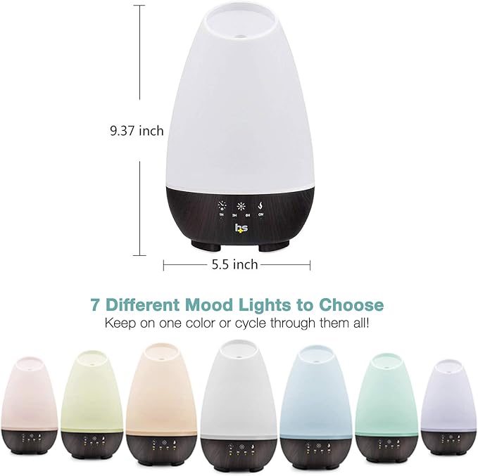 HealthSmart Essential Oil Diffuser, Large Room Coverage | Adjustable Timer | ...