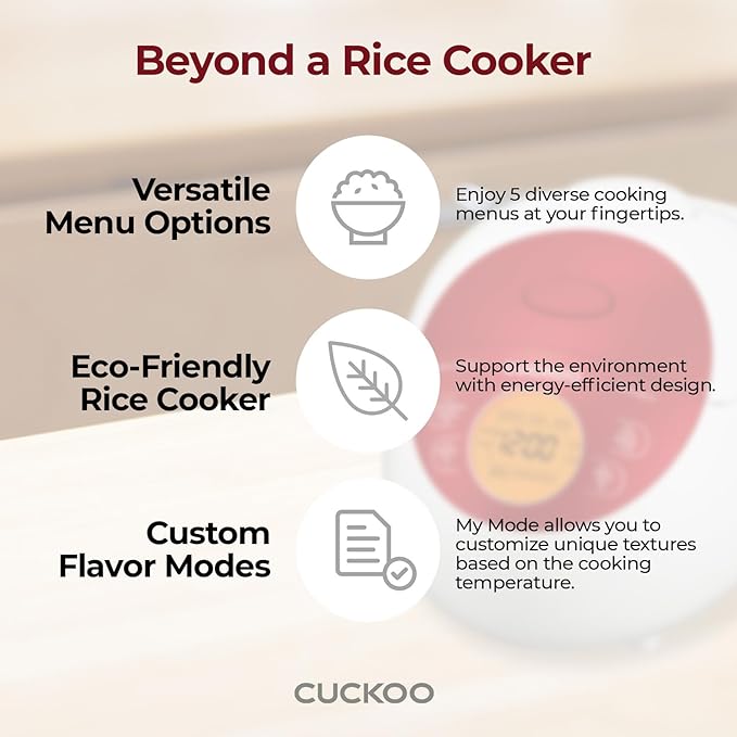CUCKOO Micom Rice Cooker 3 Cup Uncooked / 6 Cup Cooked, Korean Fuzzy Logic Rice