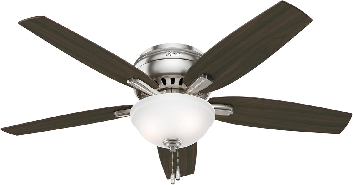 Hunter Newsome, Indoor, Ceiling Fan, Pull Chain, 52 inch, Brushed Nickel