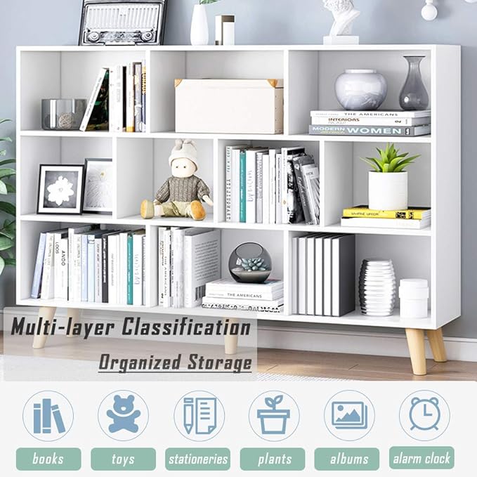 IOTXY Wooden Open Shelf Bookcase