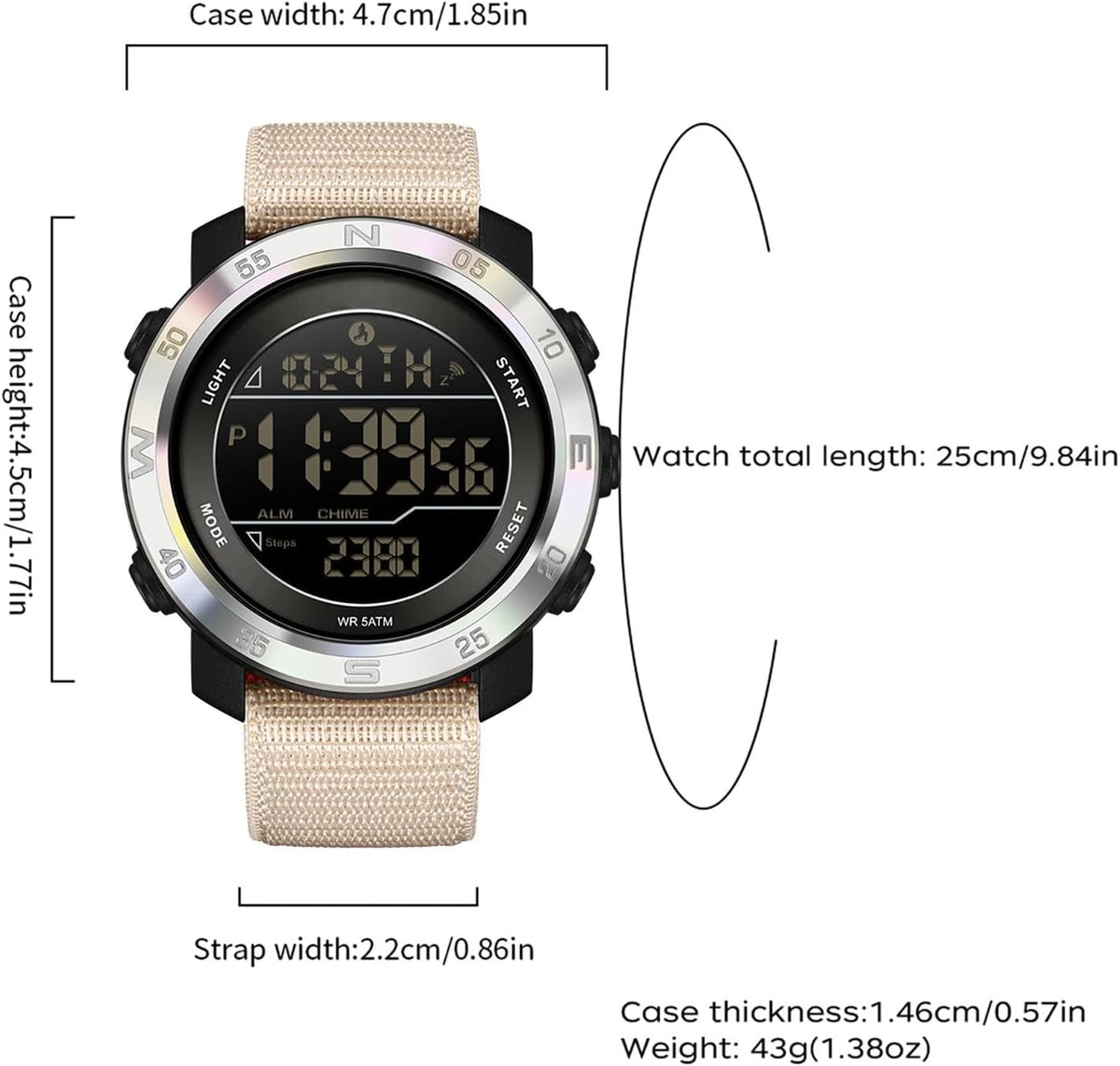 Pedometer Watches for Men Women Step Counter Watch No Phone No App Needed