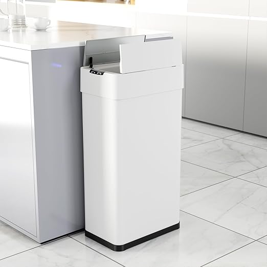 TLSUNNY 16 Gallon Automatic Trash Can, Stainless Steel Motion Sensor Garbage bin