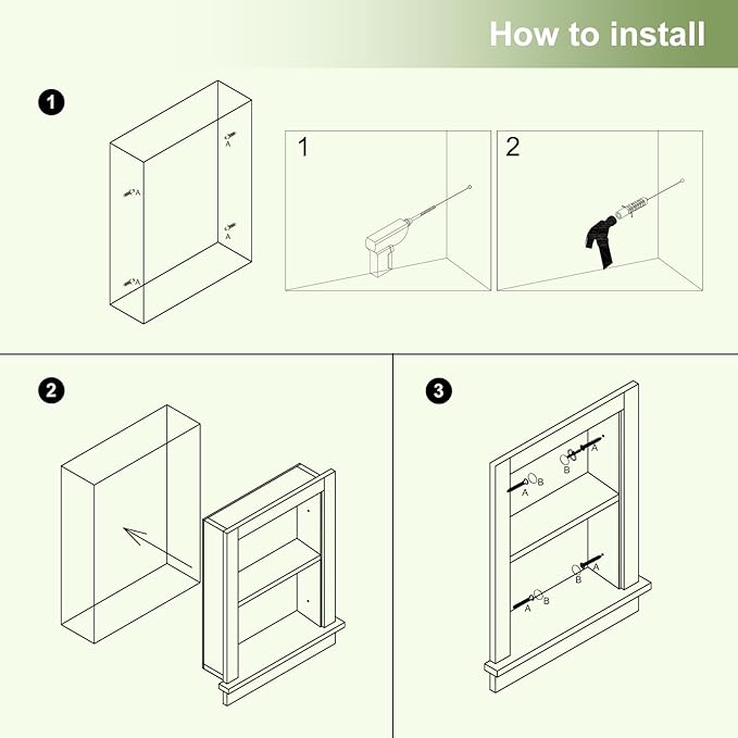 Recessed Medicine Cabinet, 14x18 in Wall Bathroom Cabinet